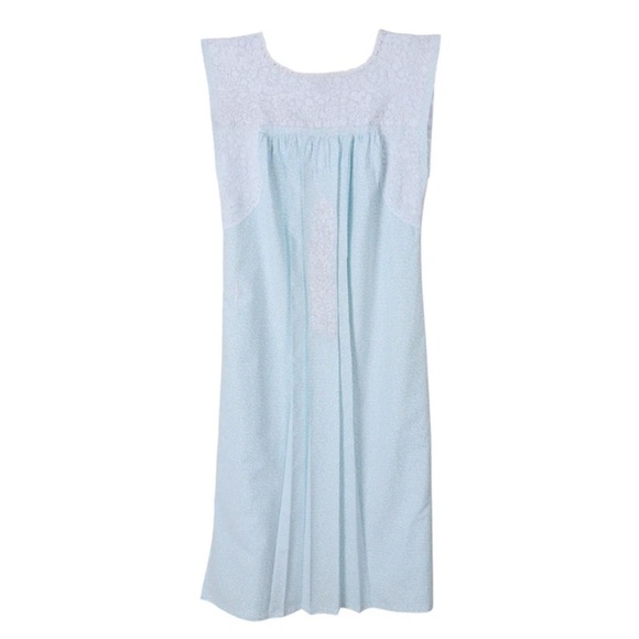 Mi Golondrina Dress Flores Midi Floral Embroidered Jardin Madre Azul Nieve M NWT - Picture 1 of 8